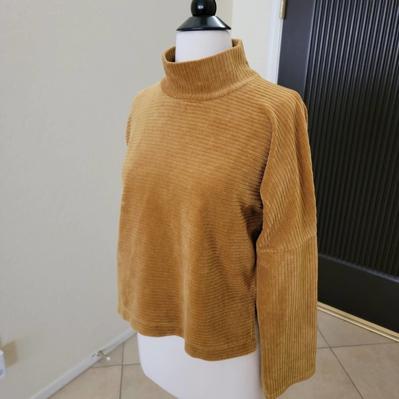 Madewell Top Turtleneck Long Sleeves Fall Velour Corduroy Mockneck XXS AE617 - Picture 4 of 11